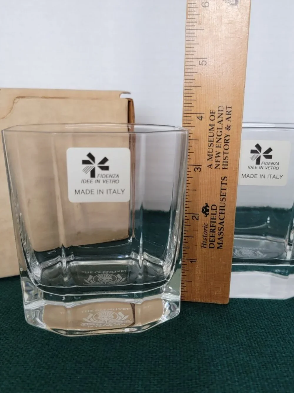 NIB Set of 2 The Glenlivet whisky rocks glasses - Rare Octagon Shape